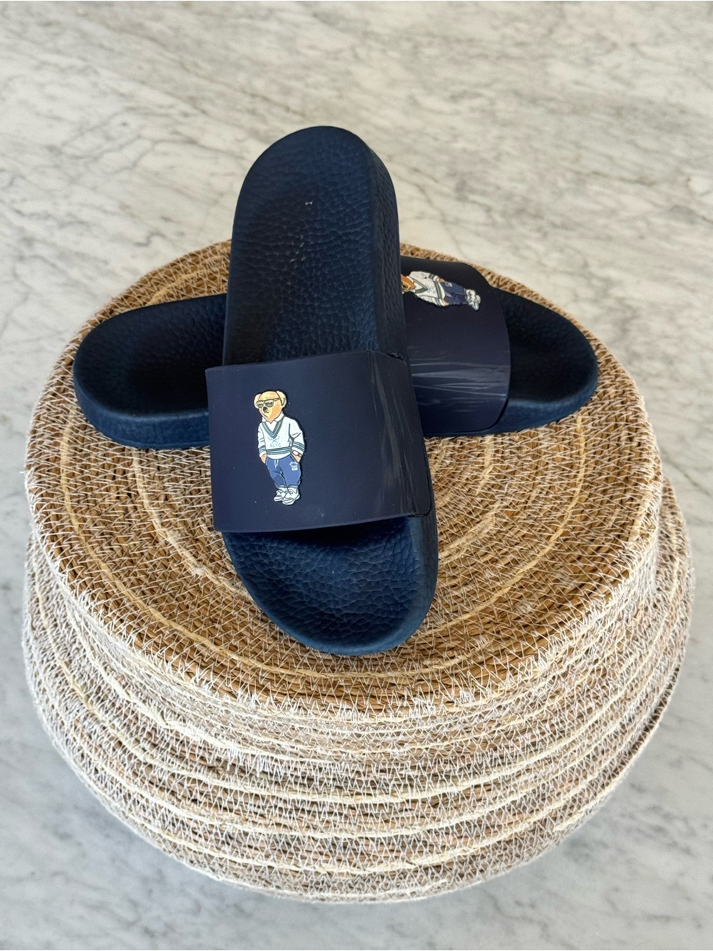 Polo Ralph Lauren Bear Slides – Navy Casual Sandals Men’s Size 8